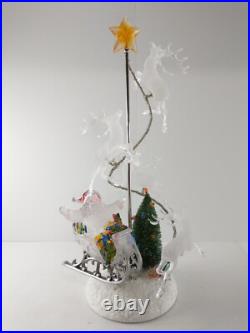 JC Penney SANTA'S SLEIGH & REINDEER Light-Up Color Change Christmas Decoration