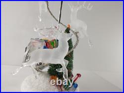 JC Penney SANTA'S SLEIGH & REINDEER Light-Up Color Change Christmas Decoration