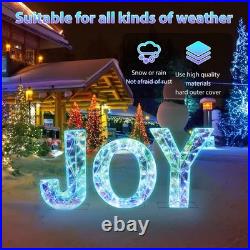 JOY Christmas Light Up Letter Table Decor LED Marquee Lights Sign for Outdoor