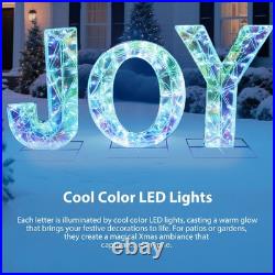 JOY Christmas Light Up Letter Table Decor LED Marquee Lights Sign for Outdoor