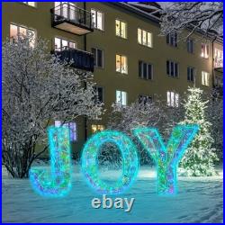 JOY Christmas Light Up Letter Table Decor LED Marquee Lights Sign for Outdoor