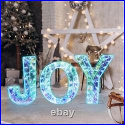 JOY Christmas Light Up Letter Table Decor LED Marquee Lights Sign for Outdoor