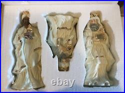 Jade Porcelain 14 Piece Nativity Set Ivory with Gold and Colors Bon Ton Free Ship