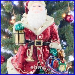 Jay Strongwater Bountiful Santa Glass Ornament SKU SDH20107-250