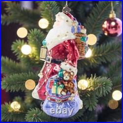 Jay Strongwater Bountiful Santa Glass Ornament SKU SDH20107-250