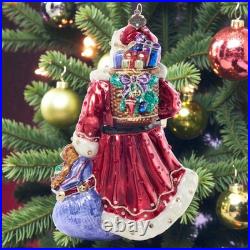 Jay Strongwater Bountiful Santa Glass Ornament SKU SDH20107-250