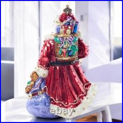 Jay Strongwater Bountiful Santa Glass Ornament SKU SDH20107-250