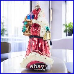 Jay Strongwater Bountiful Santa Glass Ornament SKU SDH20107-250