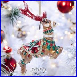 Jay Strongwater Comet Glass Ornament SDH20011-250 Christmas reindeer