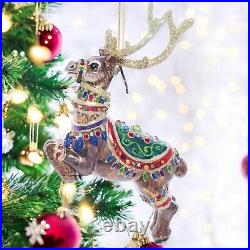 Jay Strongwater Dasher Glass Ornament SDH2117-250 Christmas reindeer