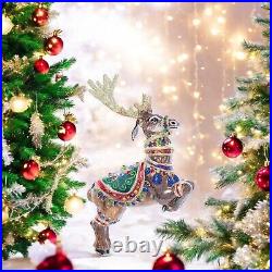 Jay Strongwater Dasher Glass Ornament SDH2117-250 Christmas reindeer