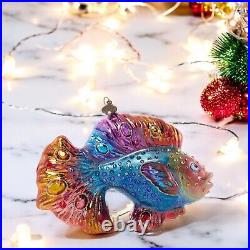Jay Strongwater Fancy Fish Glass Ornament SDH20105-250 Christmas Jay Strongwater Fancy Fish Glass Ornament SDH20105-250 Christmas