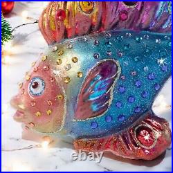 Jay Strongwater Fancy Fish Glass Ornament SDH20105-250 Christmas Jay Strongwater Fancy Fish Glass Ornament SDH20105-250 Christmas