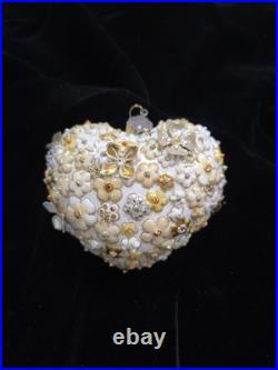 Jay Strongwater Gold Blossom Heart with Florals and Crystals