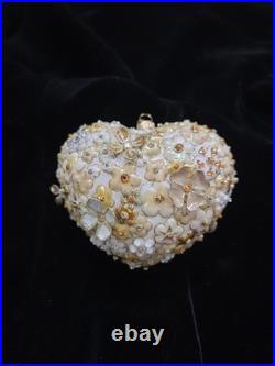 Jay Strongwater Gold Blossom Heart with Florals and Crystals