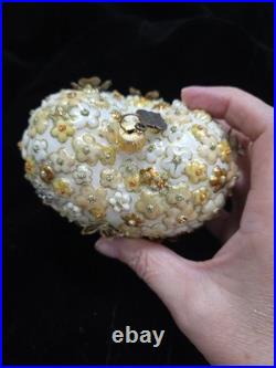 Jay Strongwater Gold Blossom Heart with Florals and Crystals