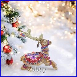 Jay Strongwater Leader Pack Glass Ornament SDH20075-250 Christmas reindeer