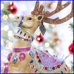 Jay Strongwater Prancer Glass Ornament SDH2277-207 Christmas reindeer