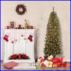 Jeco 7' Pre-Lit Artificial Christmas Tree With Urn Base Jeco 7' Pre-Lit Artificial Christmas Tree With Urn Base