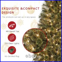 Jeco 7' Pre-Lit Artificial Christmas Tree With Urn Base Jeco 7' Pre-Lit Artificial Christmas Tree With Urn Base