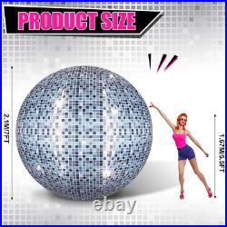 Jetec 7 ft Lighted Inflatable Disco Ball Mirror Ball Oversized Inflatable Dec