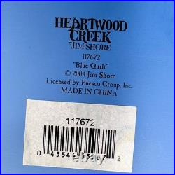 Jim Shore Heartwood Creek Blue Quilt Santa Figurine 11.5 2004 Enesco Tags