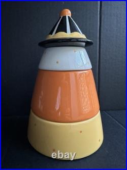 Johanna Parker Carnival Cottage Ceramic Candy Corn Stacker Canister Set New