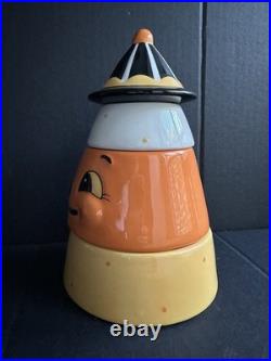 Johanna Parker Carnival Cottage Ceramic Candy Corn Stacker Canister Set New