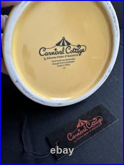 Johanna Parker Carnival Cottage Ceramic Candy Corn Stacker Canister Set New