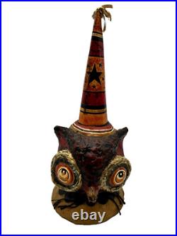 Johanna Parker Primitives By Kathy Halloween Owl Figurine 2007 Horn Hat Hooty