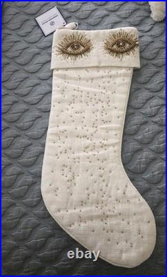 Jonathan Adler Muse Beaded Holiday Stocking NEW Retired