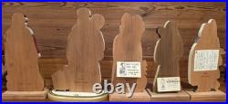 Joretta Headlee Set of 5 Hand-Painted Wooden Santa Figurines from Saint-to-Claus