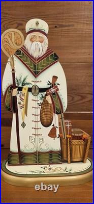 Joretta Headlee Set of 5 Hand-Painted Wooden Santa Figurines from Saint-to-Claus