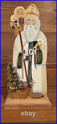 Joretta Headlee Set of 5 Hand-Painted Wooden Santa Figurines from Saint-to-Claus