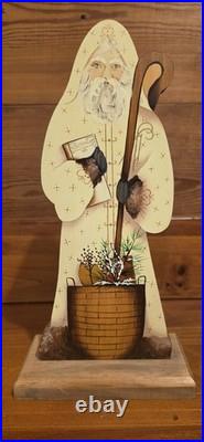 Joretta Headlee Set of 5 Hand-Painted Wooden Santa Figurines from Saint-to-Claus