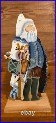 Joretta Headlee Set of 5 Hand-Painted Wooden Santa Figurines from Saint-to-Claus