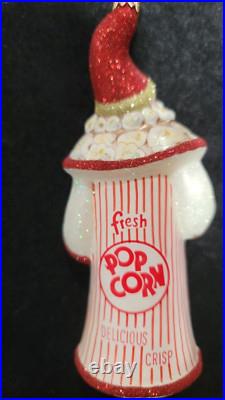 Joy to the World Glitterazzi- Popcorn Santa Glass Ornament- NIB #ZKP3846POP-Rare