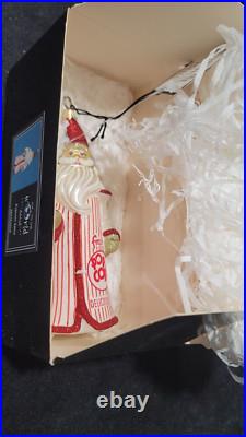 Joy to the World Glitterazzi- Popcorn Santa Glass Ornament- NIB #ZKP3846POP-Rare