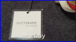 Joy to the World Glitterazzi- Popcorn Santa Glass Ornament- NIB #ZKP3846POP-Rare