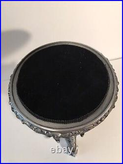 K&K Halloween 12H Pedestal Pillar Candle Holder Metallic Nickel Finish Goth K&K Halloween 12H Pedestal Pillar Candle Holder Metallic Nickel Finish Goth