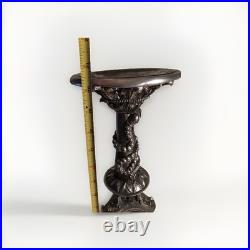 K&K Halloween 20.5 Pedestal Pillar Candle Holder Metallic Nickel Finish Goth