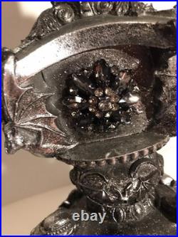 K&K Halloween 20.5 Pedestal Pillar Candle Holder Metallic Nickel Finish Goth
