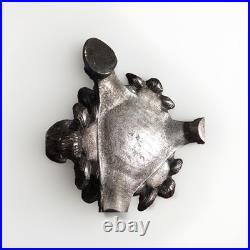 K&K Halloween 20.5 Pedestal Pillar Candle Holder Metallic Nickel Finish Goth