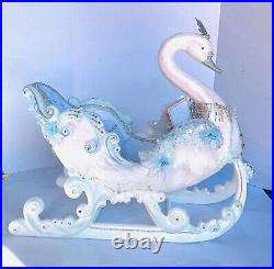 Katherine's Collection Dazzling swan sleigh blue white Crystal Kingdom 28-428310