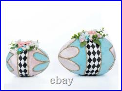 Katherine's Collection Hearts & Wonderland Lrg Fabric Covered Easter Egg Set NIB