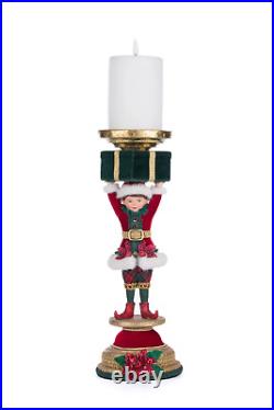 Katherine's Collection Holiday Magic Elf Candle holder red gold green 28-428335