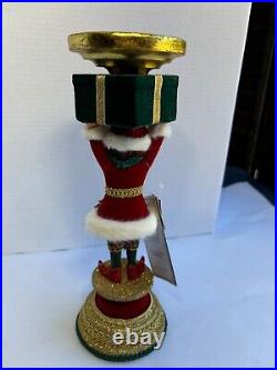 Katherine's Collection Holiday Magic Elf Candle holder red gold green 28-428335