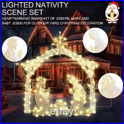 Kingdder 6 ft Lighted Outdoor Nativity Scene Christmas Holy Family Yard Decor Kingdder 6 ft Lighted Outdoor Nativity Scene Christmas Holy Family Yard Decor
