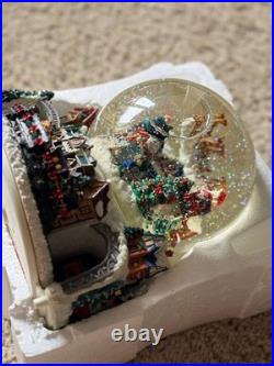 Kirkland Signature Musical Waterglobe Revolving Base Santa Train Snow Globe Box