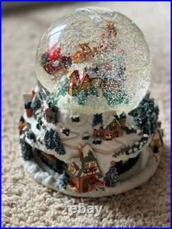 Kirkland Signature Musical Waterglobe Revolving Base Santa Train Snow Globe Box